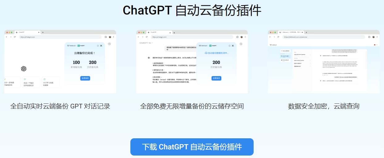 ChatGPT自动云备份插件